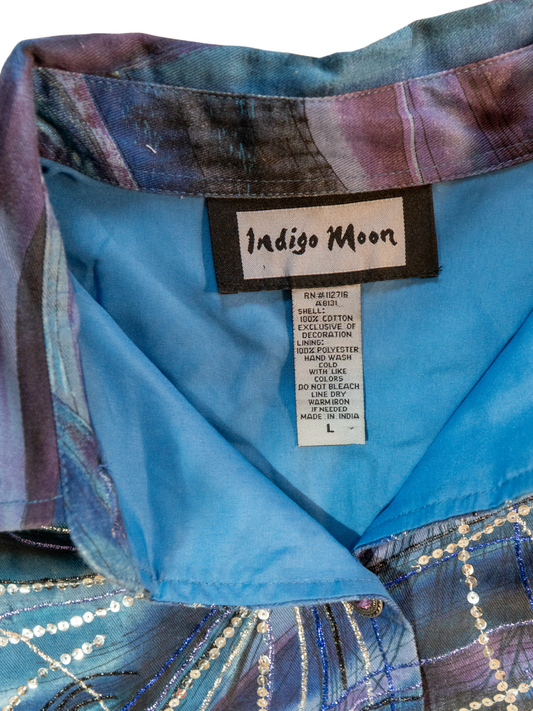 Moonlit Current: Psychedelic Jacket by Indigo Moon