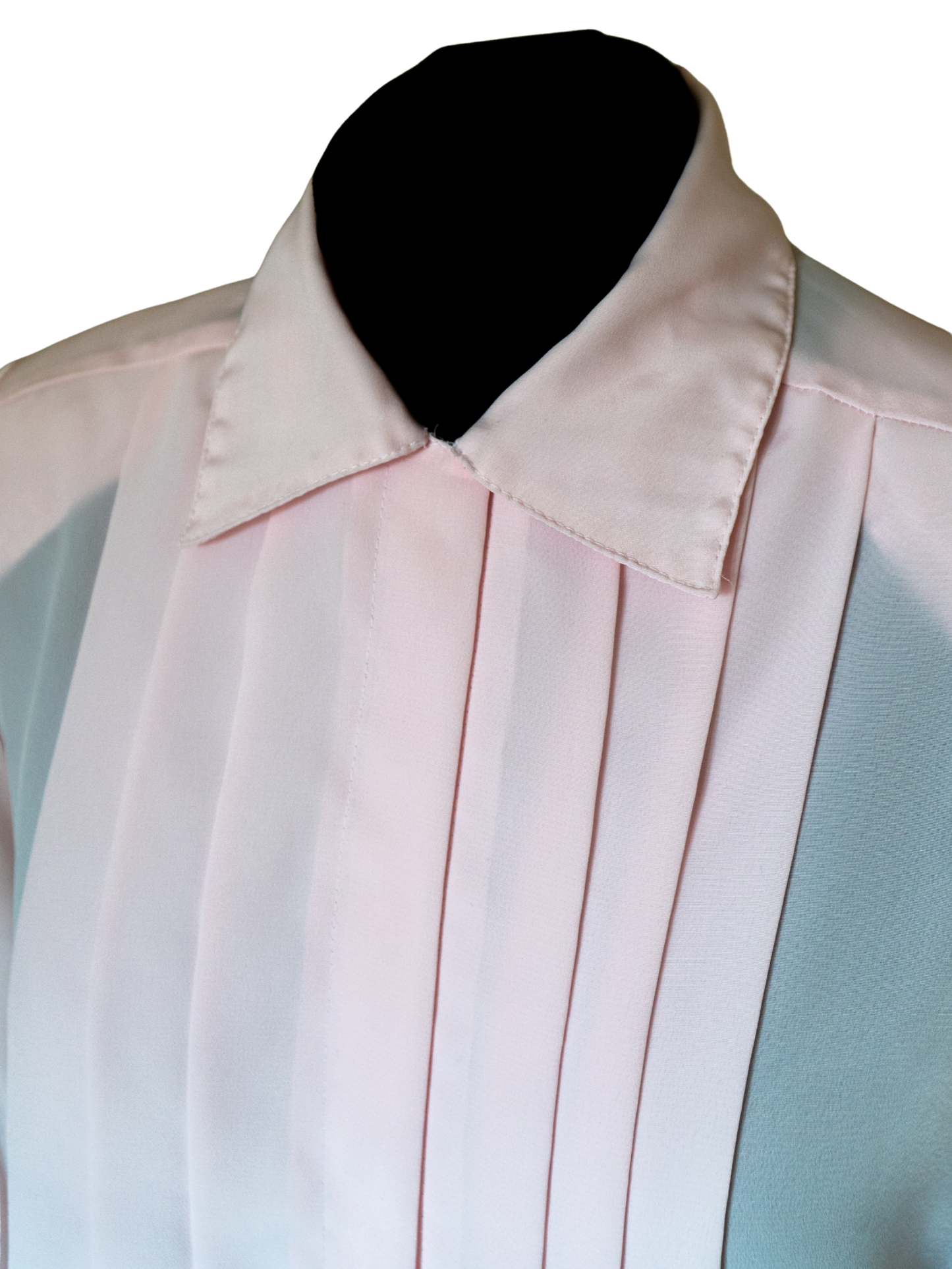 Powder Puff: 1980s Pleated Blush Blouse