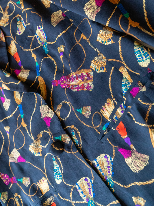Rope Trick: 1980s Silk Tassel Blazer