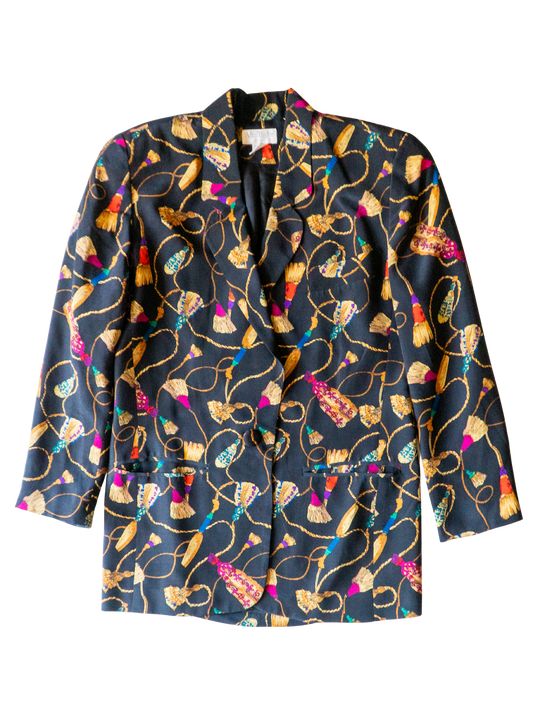 Rope Trick: 1980s Silk Tassel Blazer