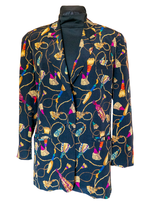 Rope Trick: 1980s Silk Tassel Blazer