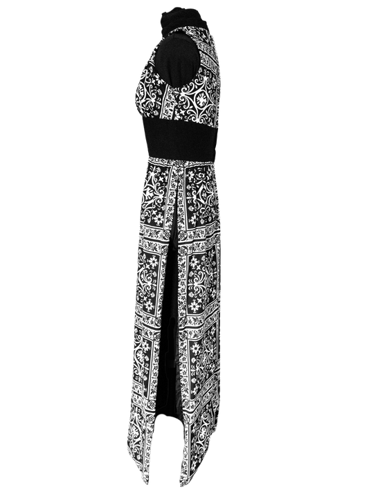 Op Art Oracle: 1970s Monochrome Maxi Dress