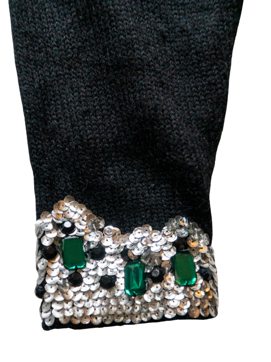 Emerald City: 1980s Jeweled Collar Sweater