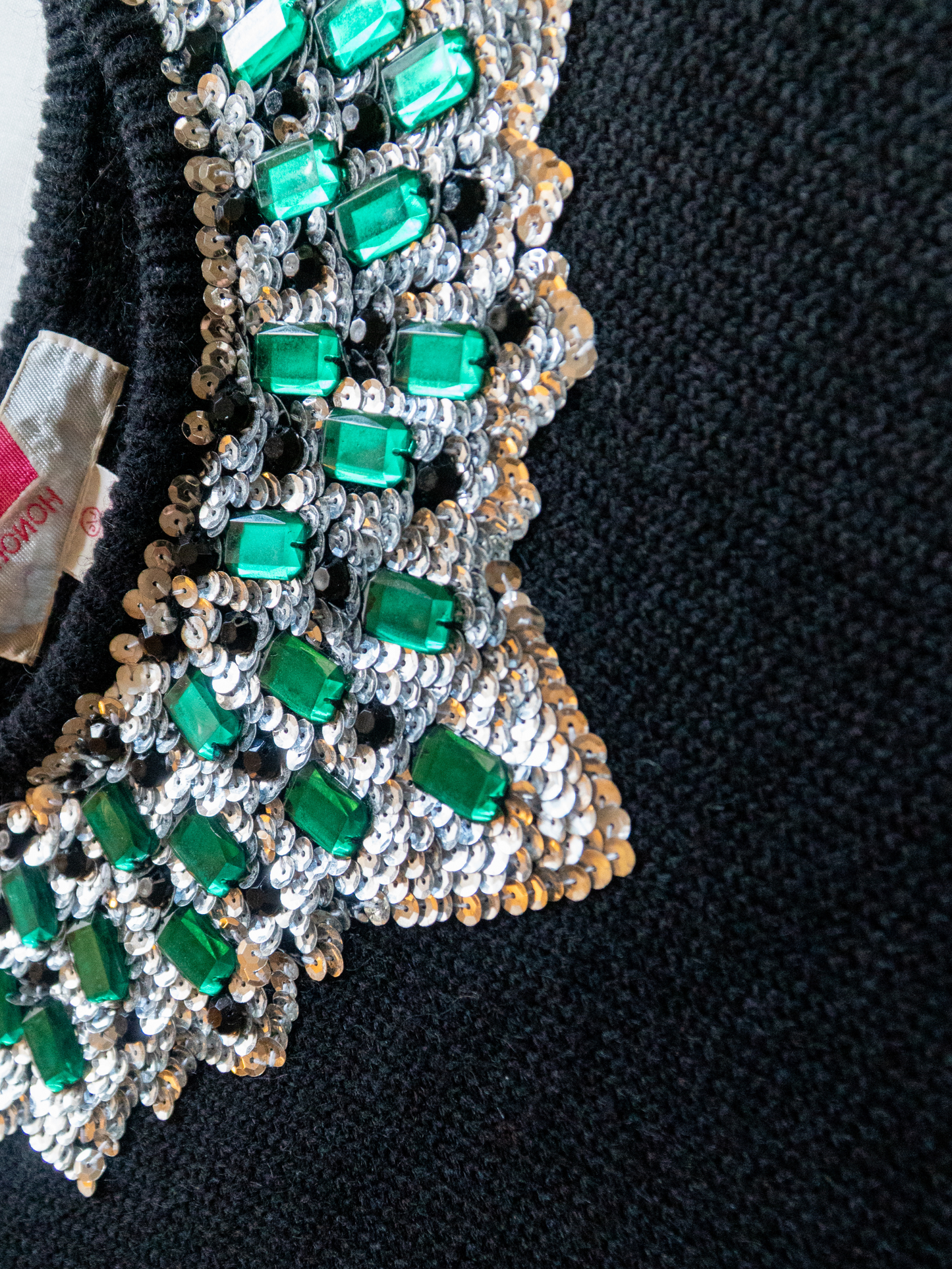 Emerald City: 1980s Jeweled Collar Sweater