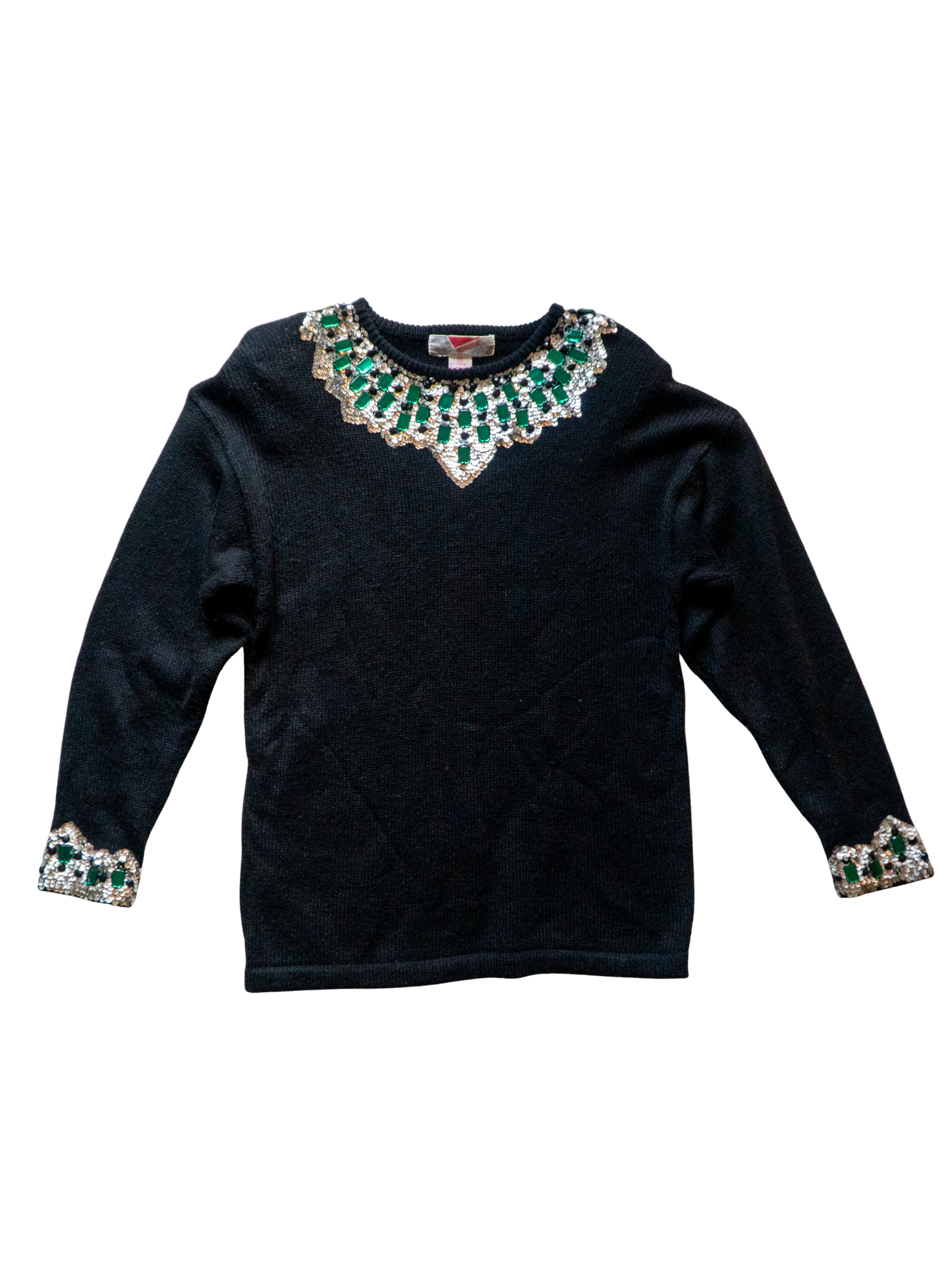 Emerald City: 1980s Jeweled Collar Sweater
