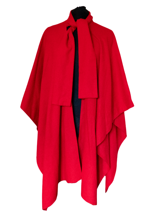 The Red Veil: Vintage Wool Cape