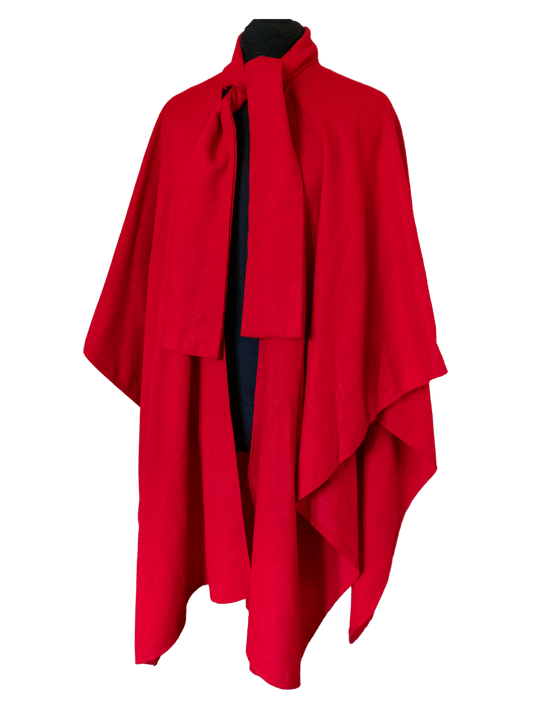 The Red Veil: Vintage Wool Cape