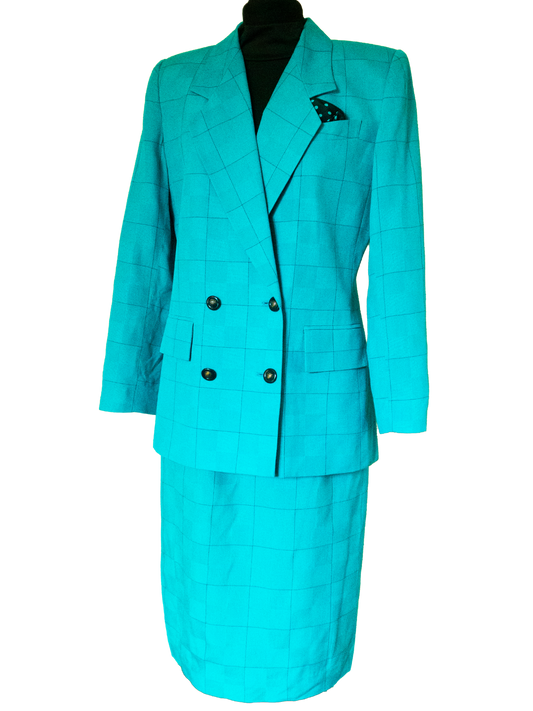 Teal Authority: 1980s Power Suit by Kasper for A.S.L.