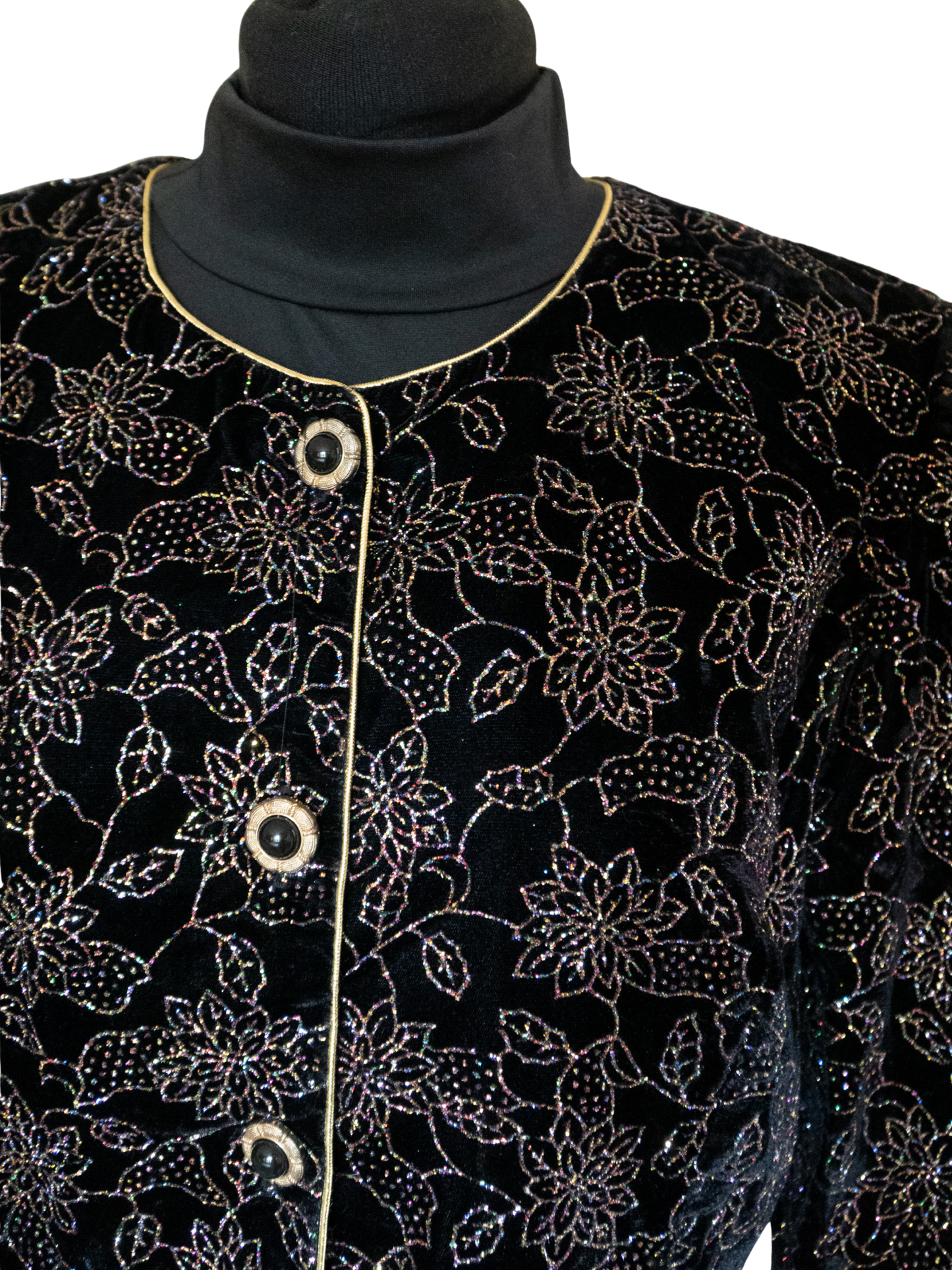The Star Garden: 1980s R&K Evening Black Velvet Jacket