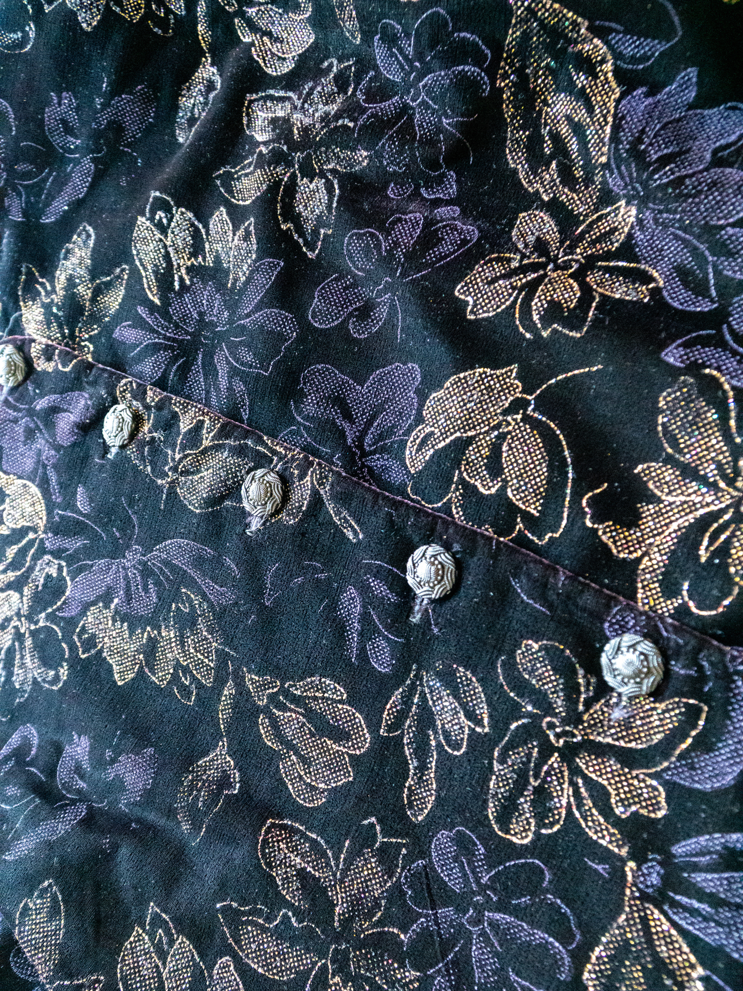 The Gilded Garden: 1990s Metallic Velvet Jacket
