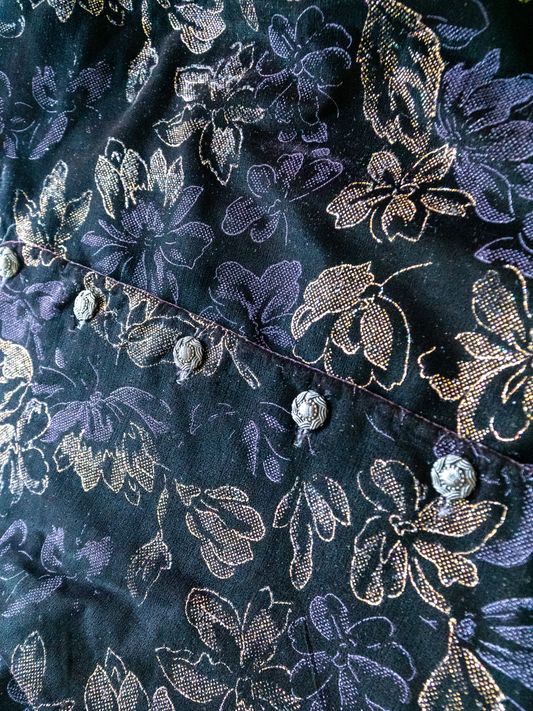 The Gilded Garden: 1990s Metallic Velvet Jacket