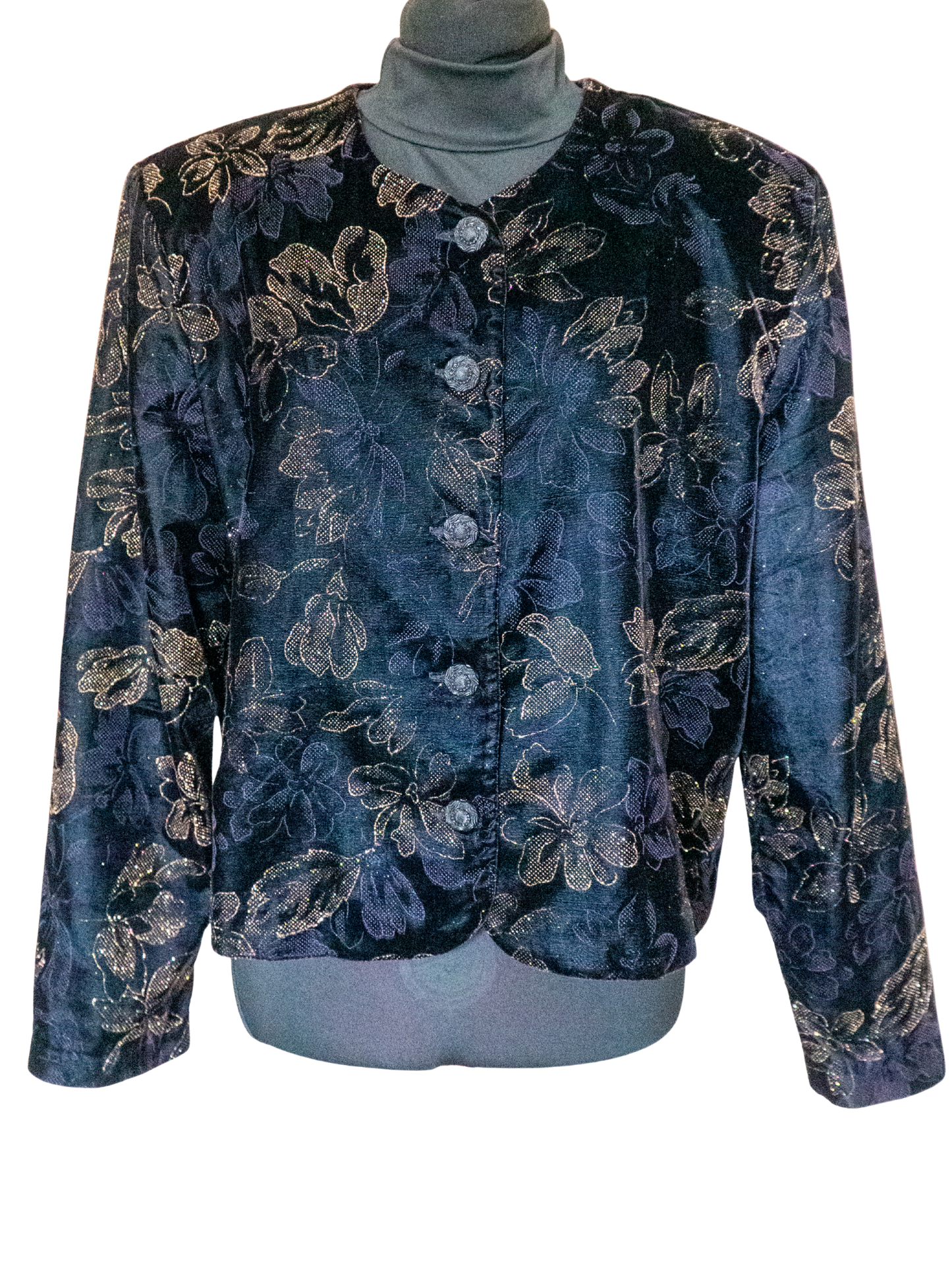 The Gilded Garden: 1990s Metallic Velvet Jacket