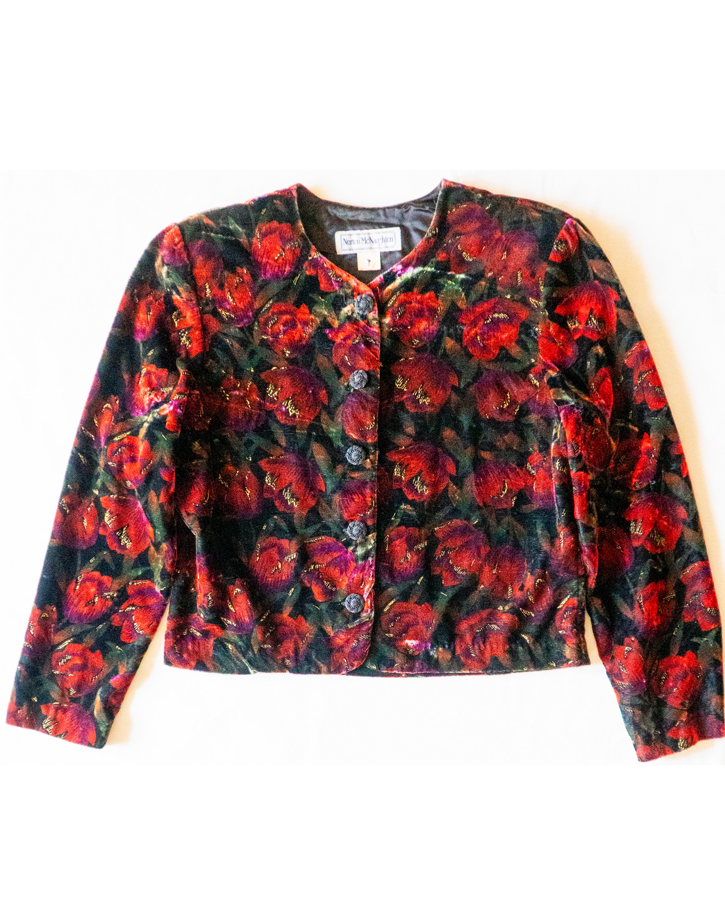 Opium Bloom: 1990s Velvet Floral Jacket