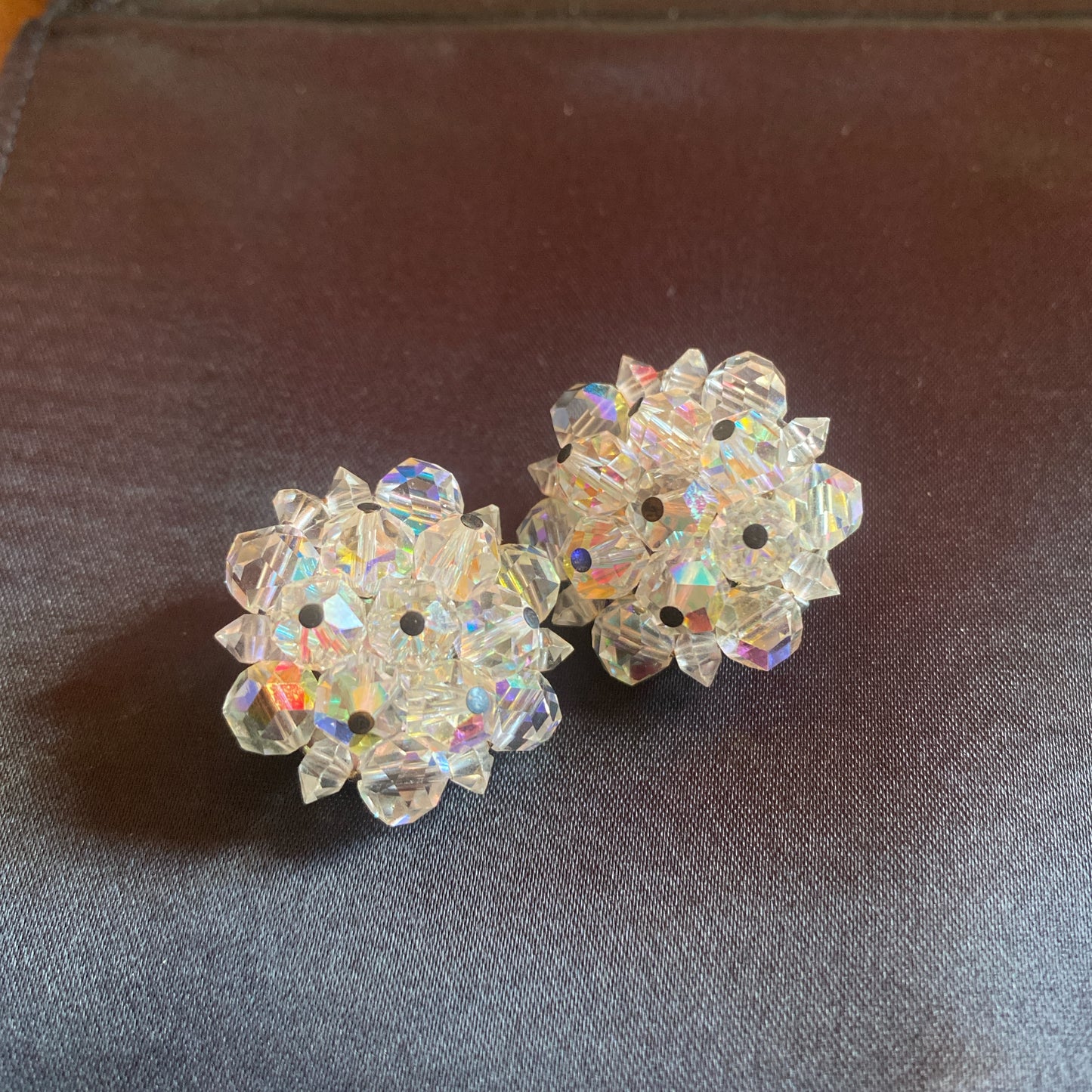 VINTAGE FACETED AURORA BOREALIS COCKTAIL JEWLERY SET