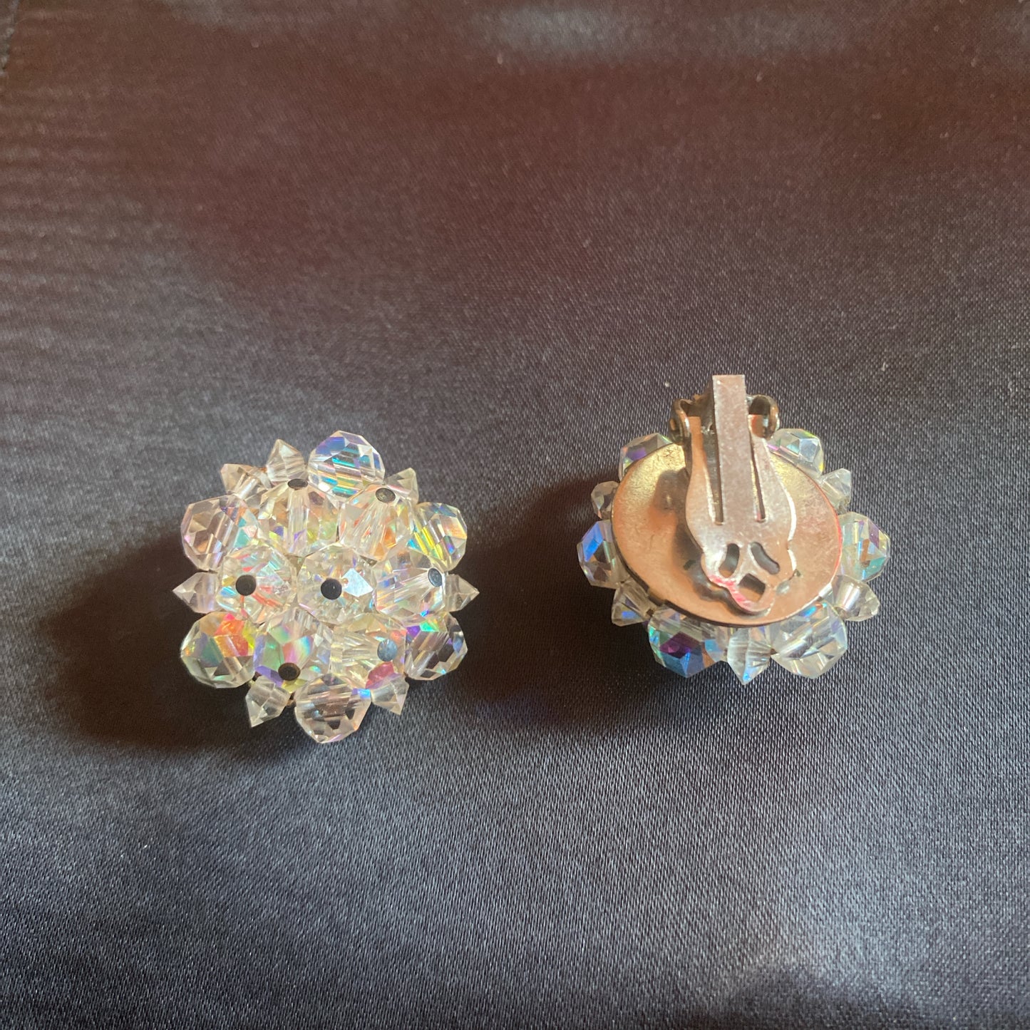 VINTAGE FACETED AURORA BOREALIS COCKTAIL JEWLERY SET