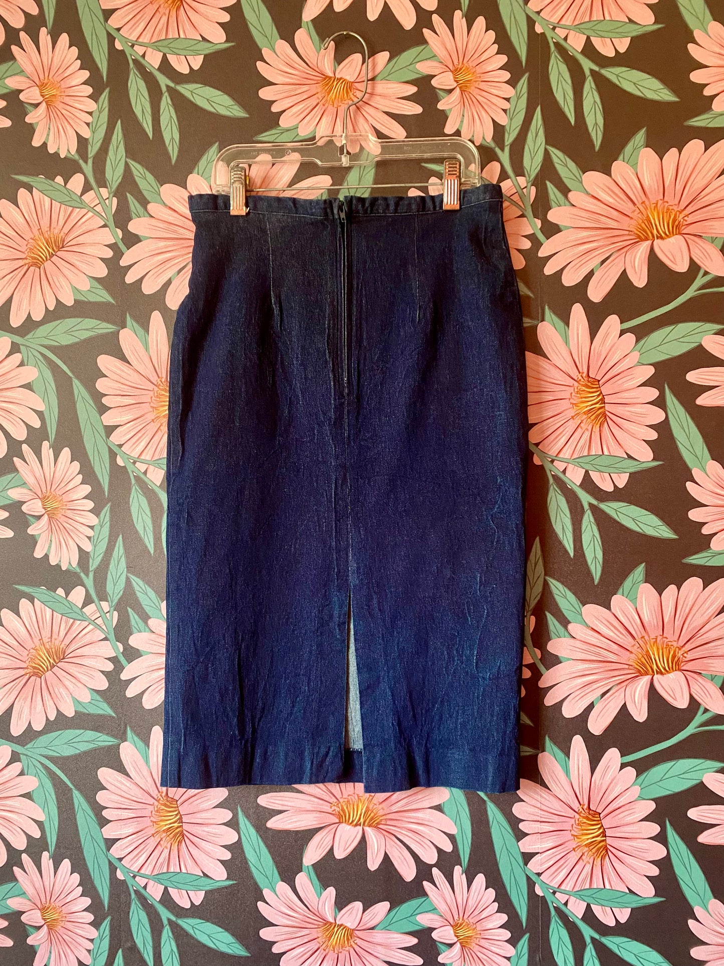 VINTAGE DENIM PENCIL SKIRT