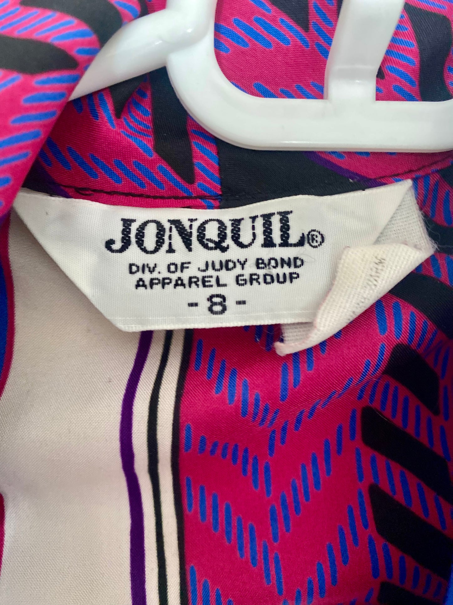 VINTAGE GEOMETRIC TIE-NECK BLOUSE BLOUSE