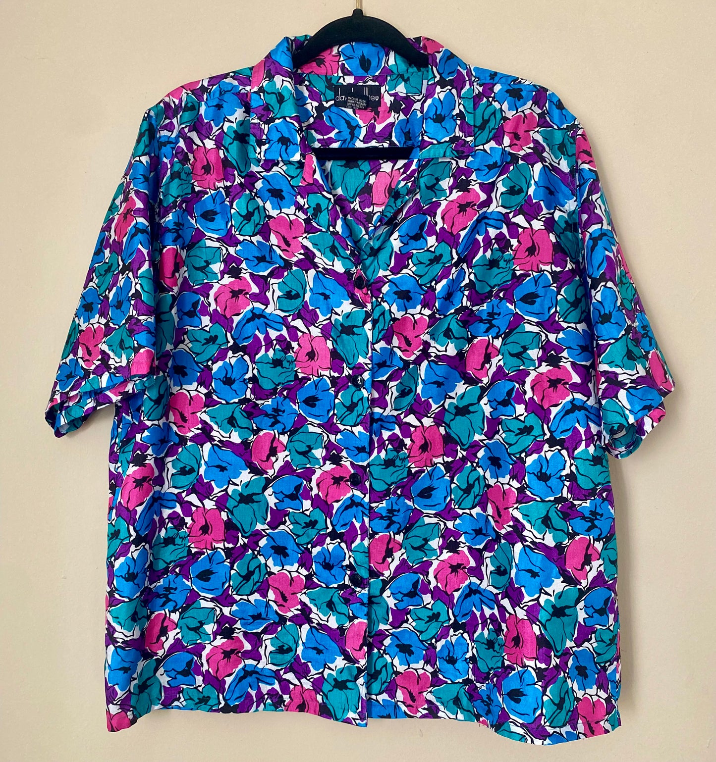 VINTAGE FLORAL SHORT SLEEVE BLOUSE