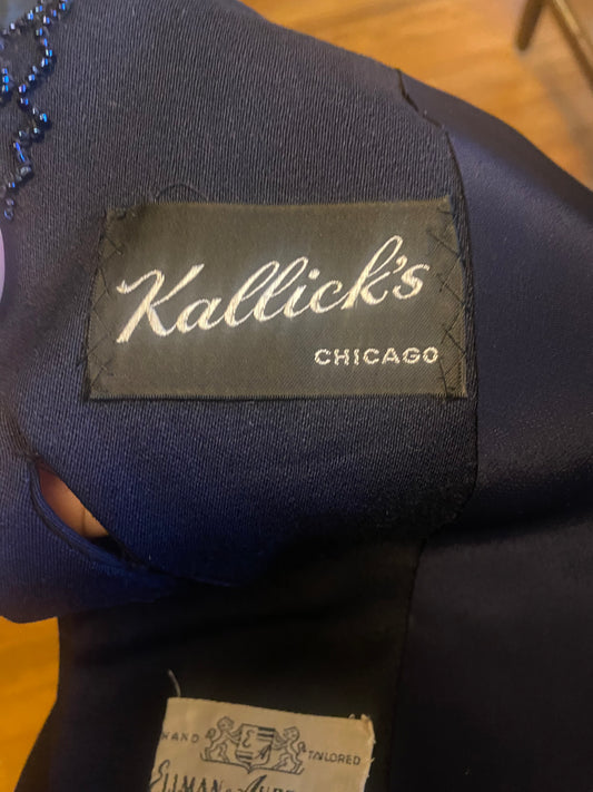 Architect of Night: 1940s Hand-Tailored Beaded Wool Blazer