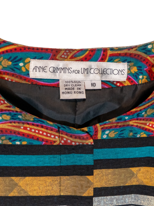 Technicolor Oracle: Vintage Silk Abstract Jacket