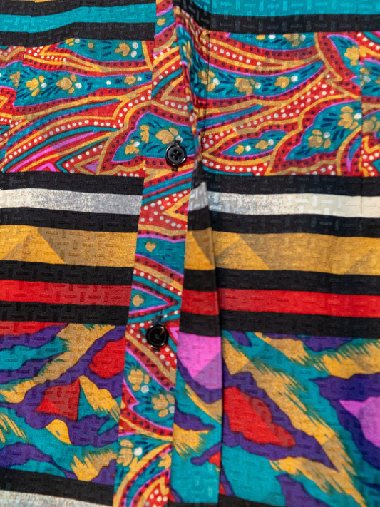 Technicolor Oracle: Vintage Silk Abstract Jacket