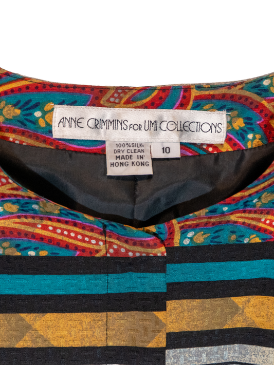 Technicolor Oracle: Vintage Silk Abstract Jacket