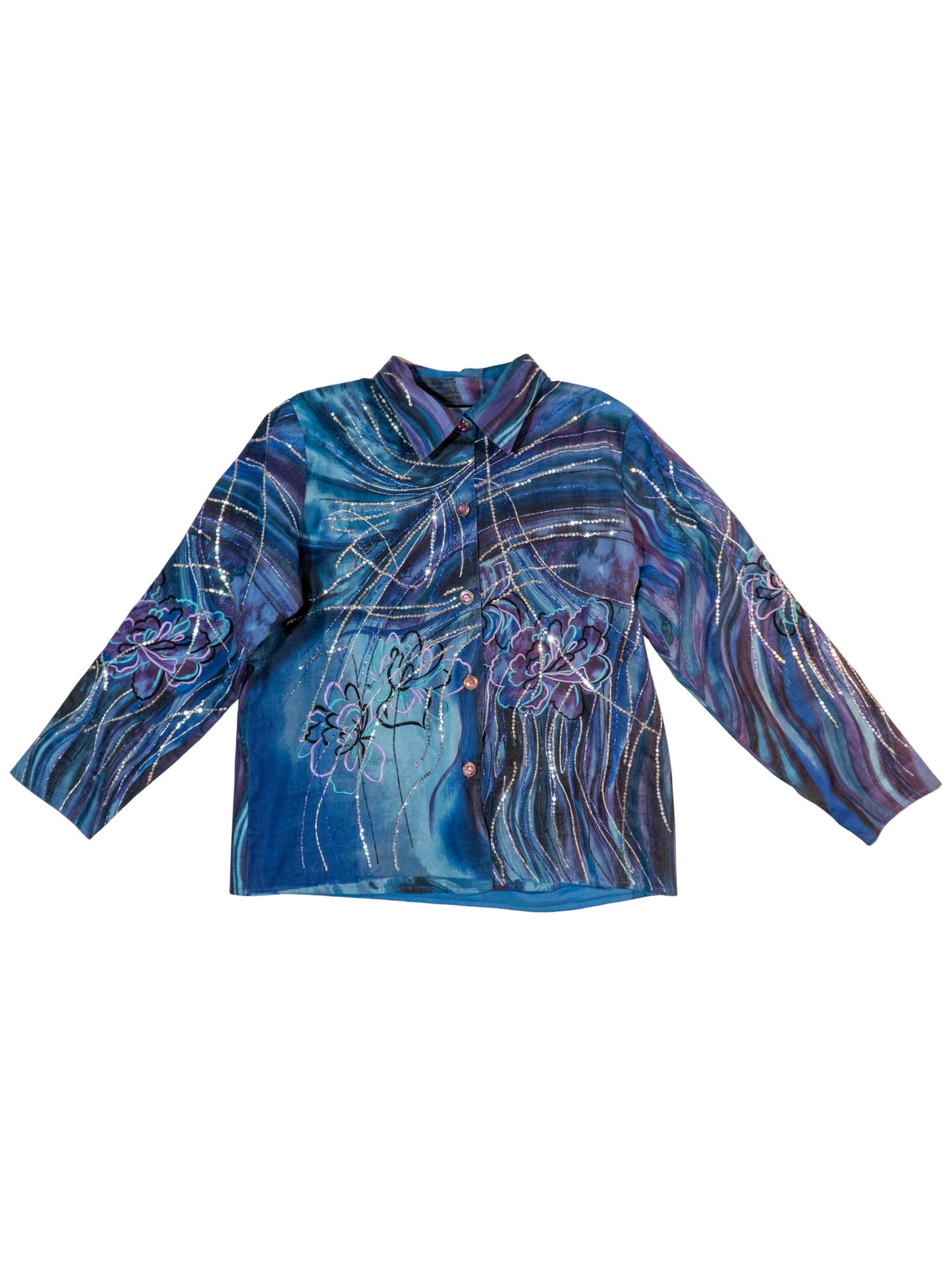 Moonlit Current: Psychedelic Jacket by Indigo Moon