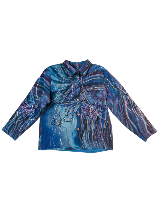 Moonlit Current: Psychedelic Jacket by Indigo Moon