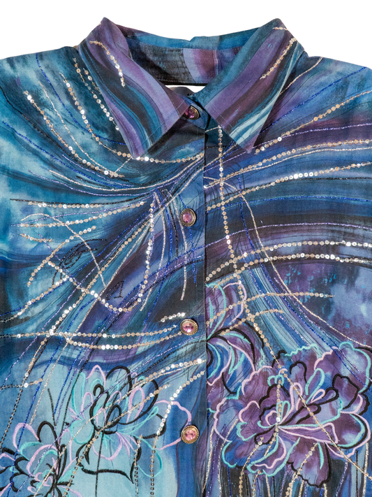 Moonlit Current: Psychedelic Jacket by Indigo Moon