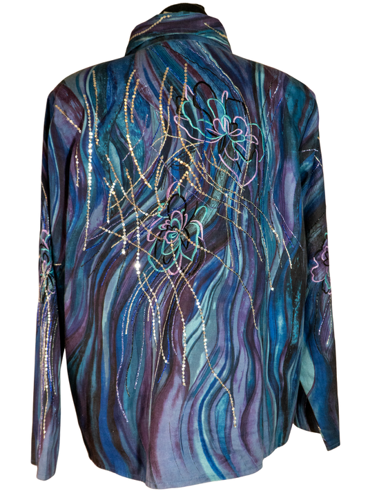 Moonlit Current: Psychedelic Jacket by Indigo Moon