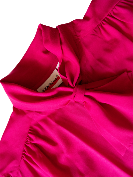 Power Play: 1980s Hot Pink Pussybow Blouse