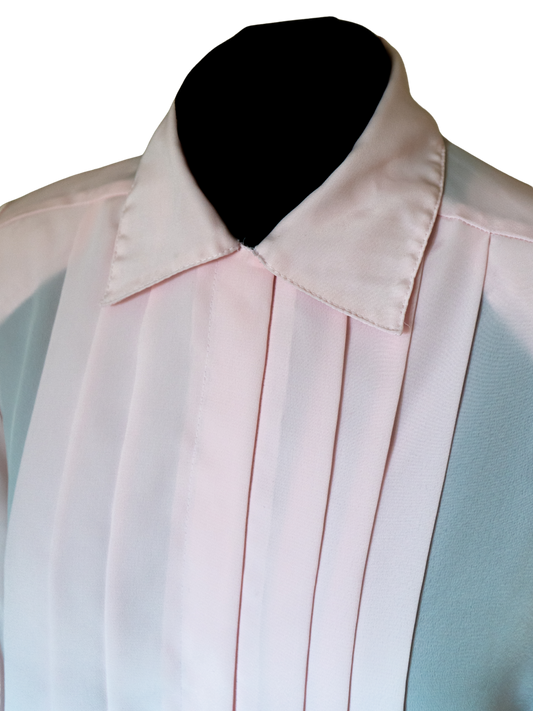 Powder Puff: 1980s Pleated Blush Blouse