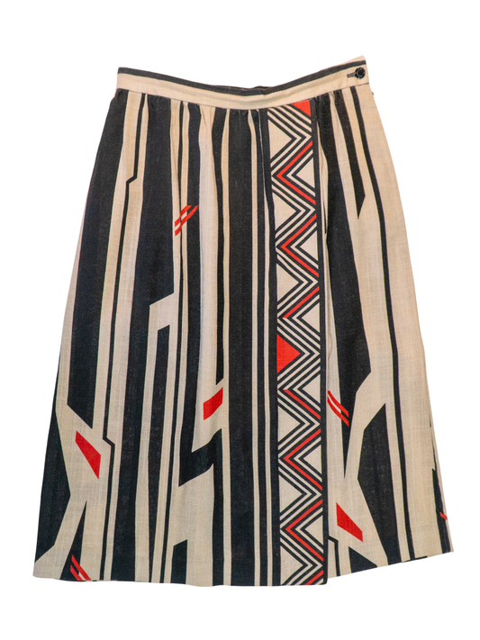 Brutalist Bae: Vintage Geometric Print Skirt