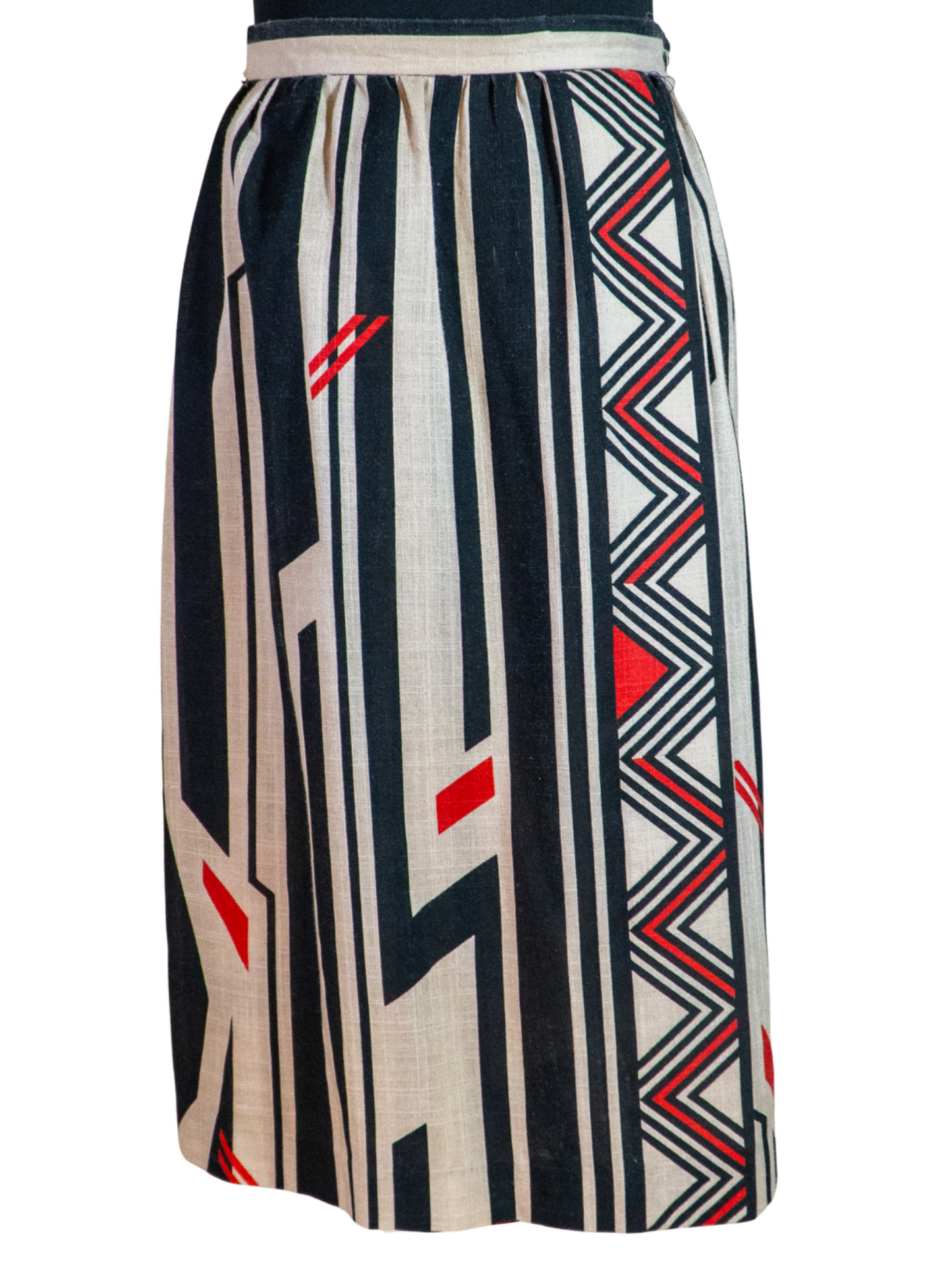 Brutalist Bae: Vintage Geometric Print Skirt