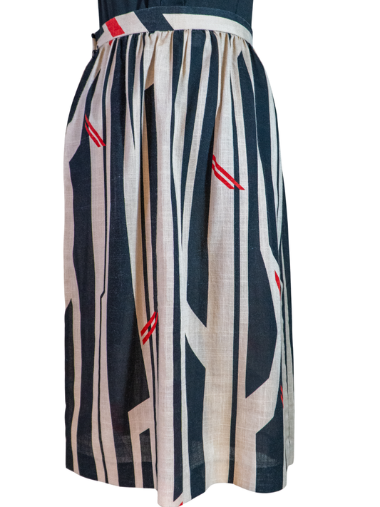 Brutalist Bae: Vintage Geometric Print Skirt