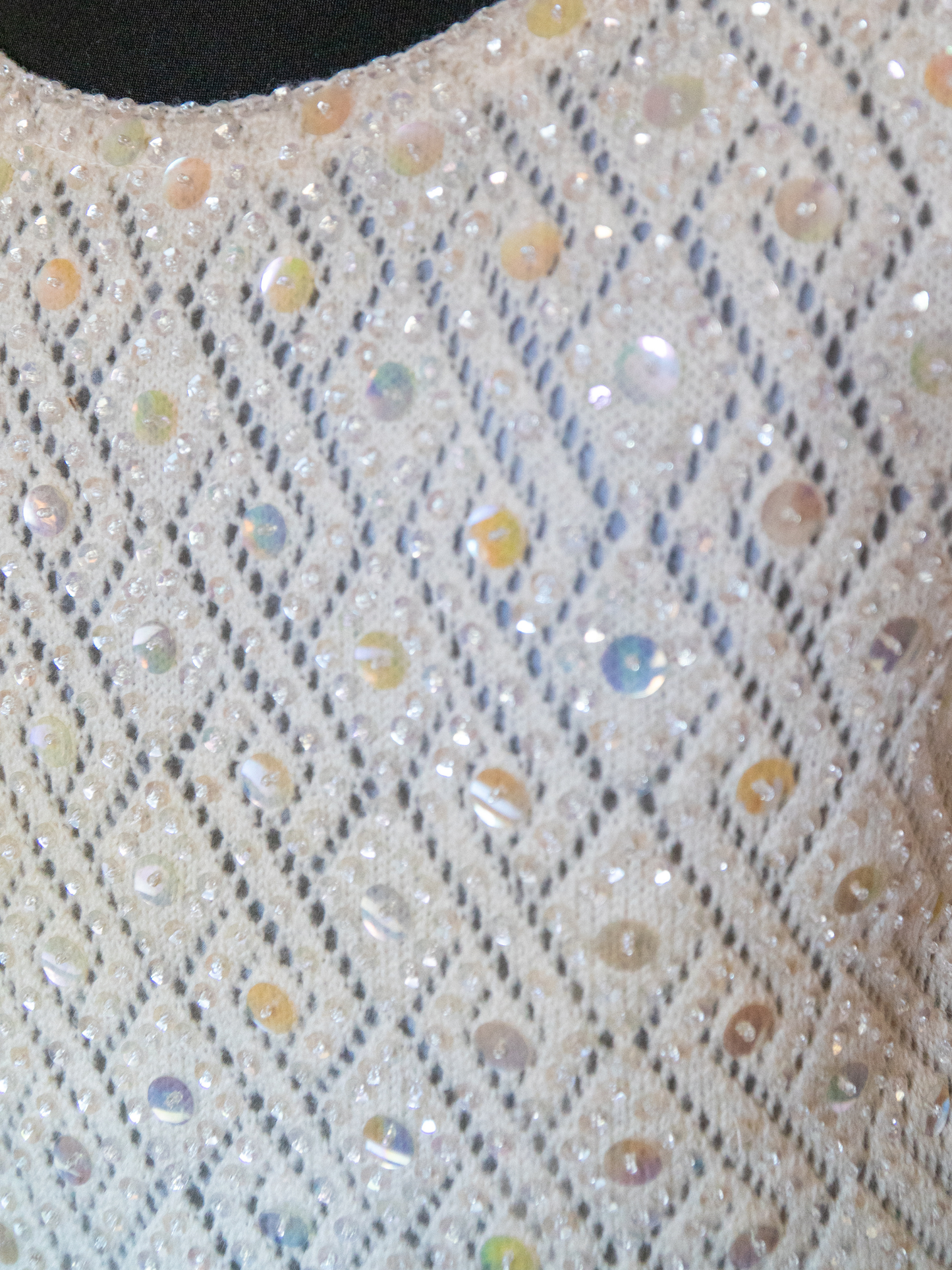 Disco Snow Angel: 1960s Beaded Fringe Sweater