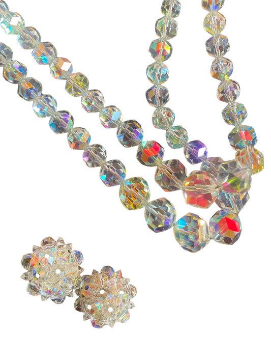 Aurora Nights: 1950s Faceted Crystal Jewelry Set