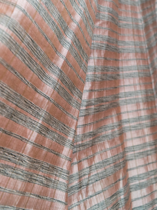 Soft & Pink: 1950s Striped Sheen Dress