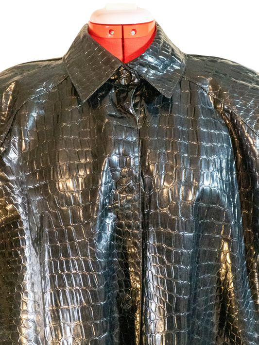 Loch Ness: Croc-Embossed Vinyl Coat