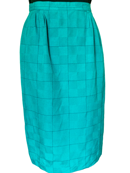 Teal Authority: 1980s Power Suit by Kasper for A.S.L.
