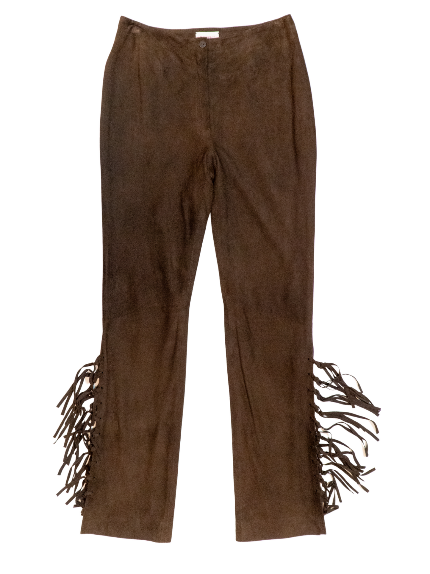 Desert Drifter: 1990s Brown Suede Fringe Pants
