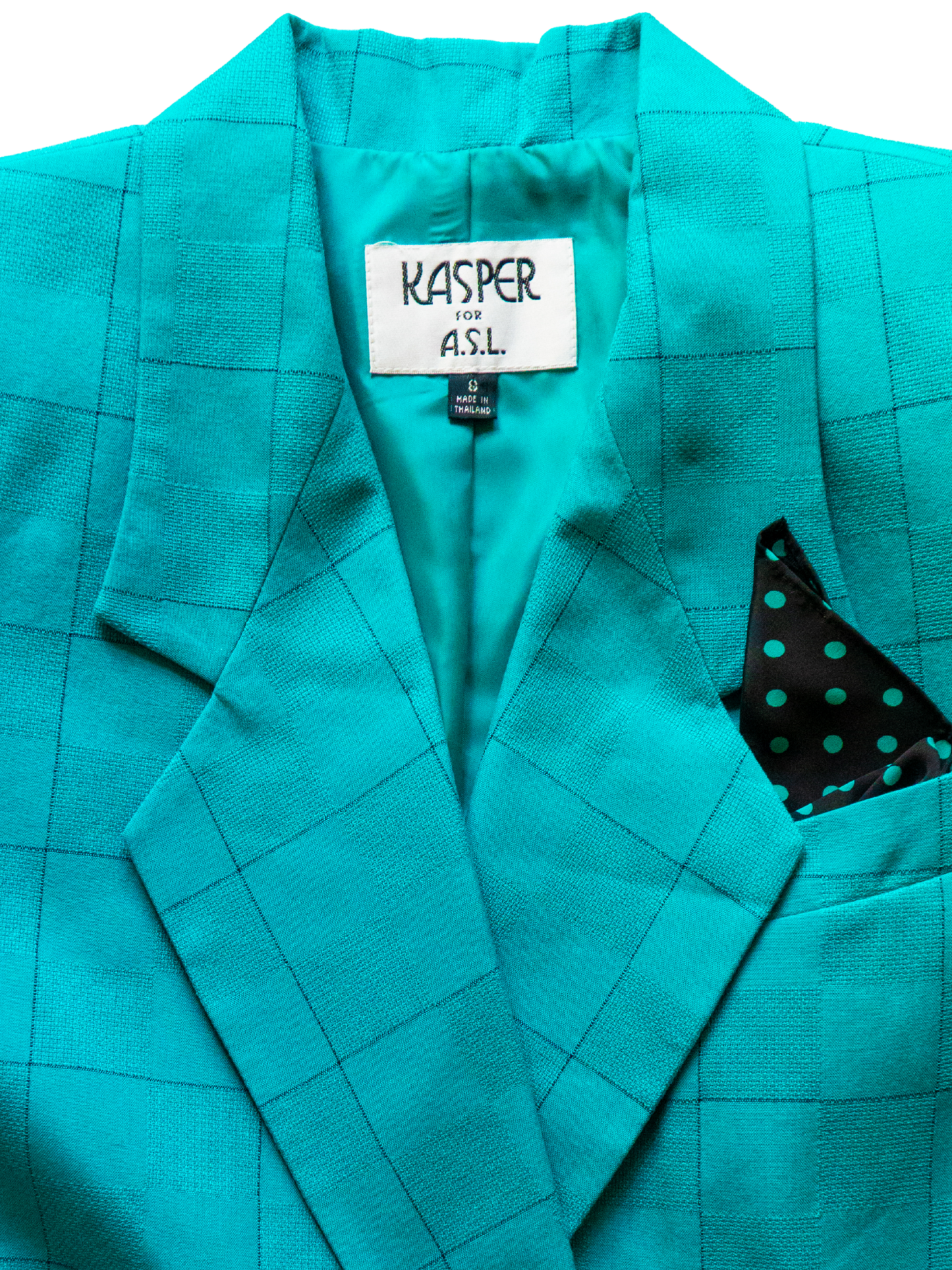Teal Authority: 1980s Power Suit by Kasper for A.S.L.
