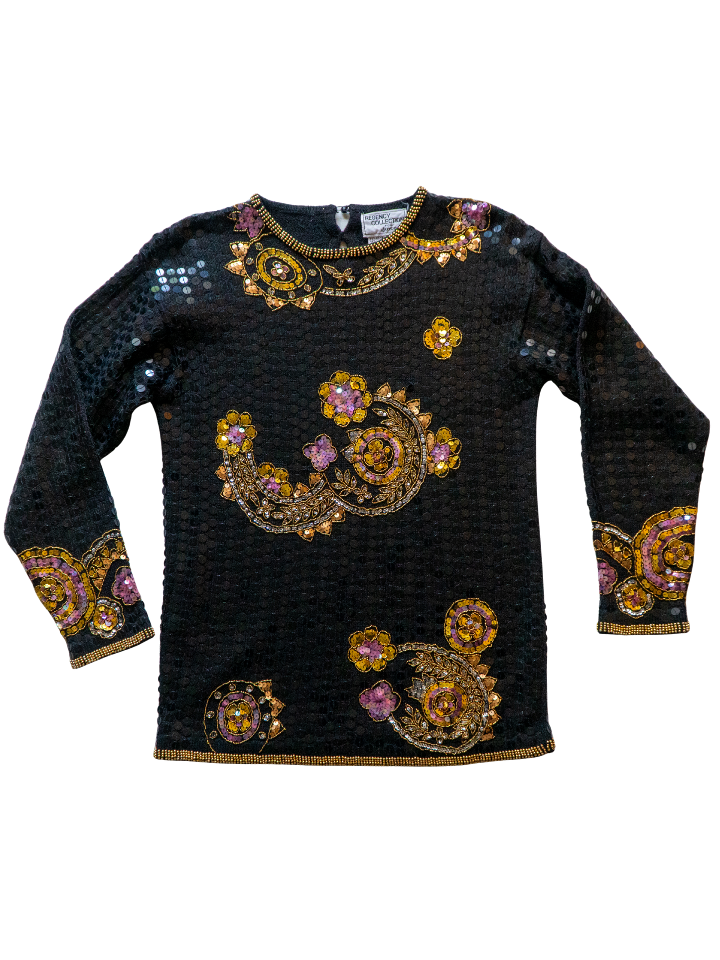 Bohemian Rhapsody Sequined Floral Paisley Sweater