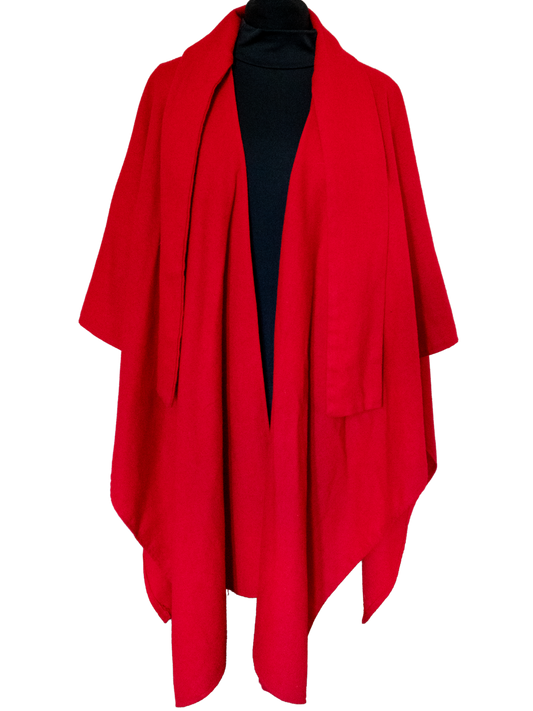 The Red Veil: Vintage Wool Cape