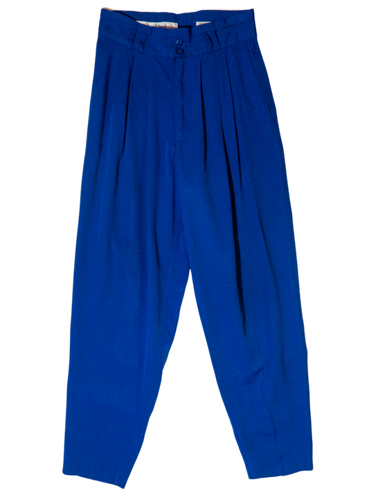Electric Current: Cobalt Pleated Trousers by Policy
