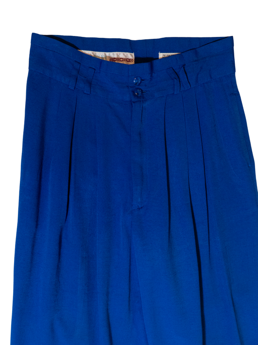Electric Current: Cobalt Pleated Trousers by Policy