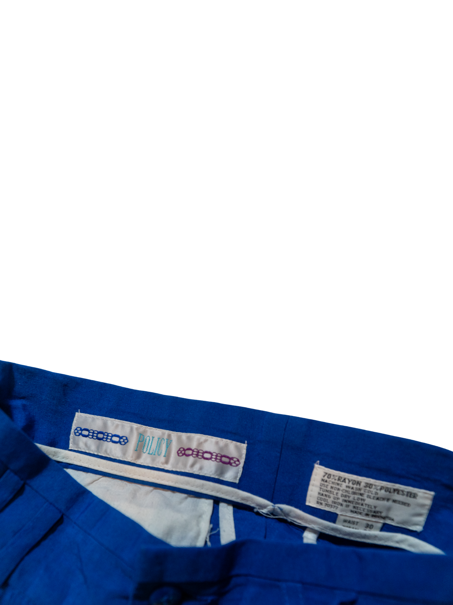 Electric Current: Cobalt Pleated Trousers by Policy