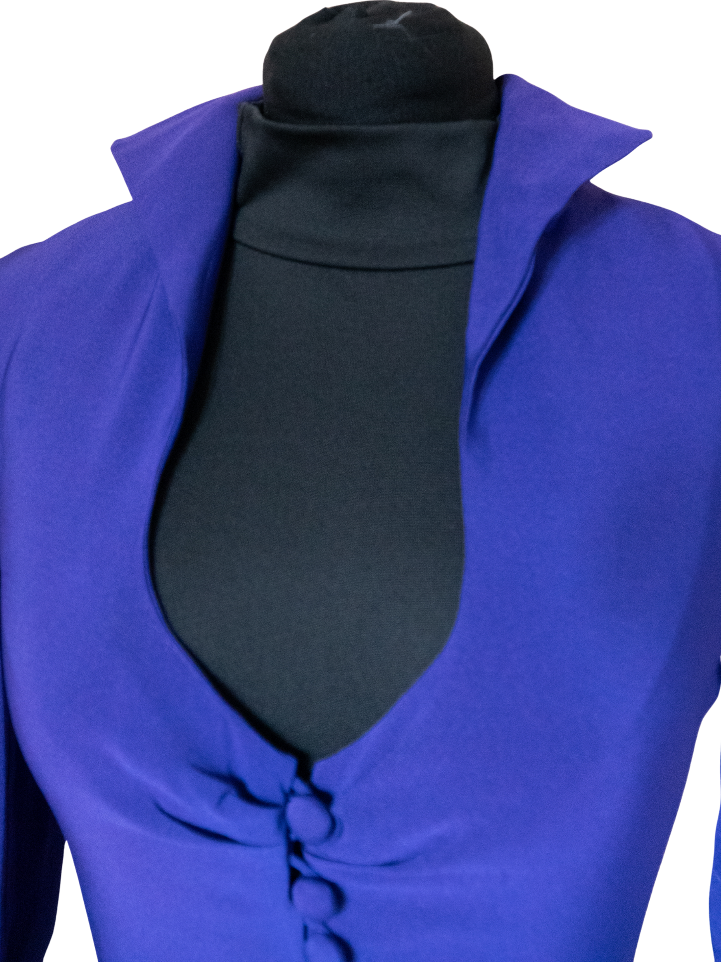 Electric Amethyst: 1980s Peplum Drama Blouse