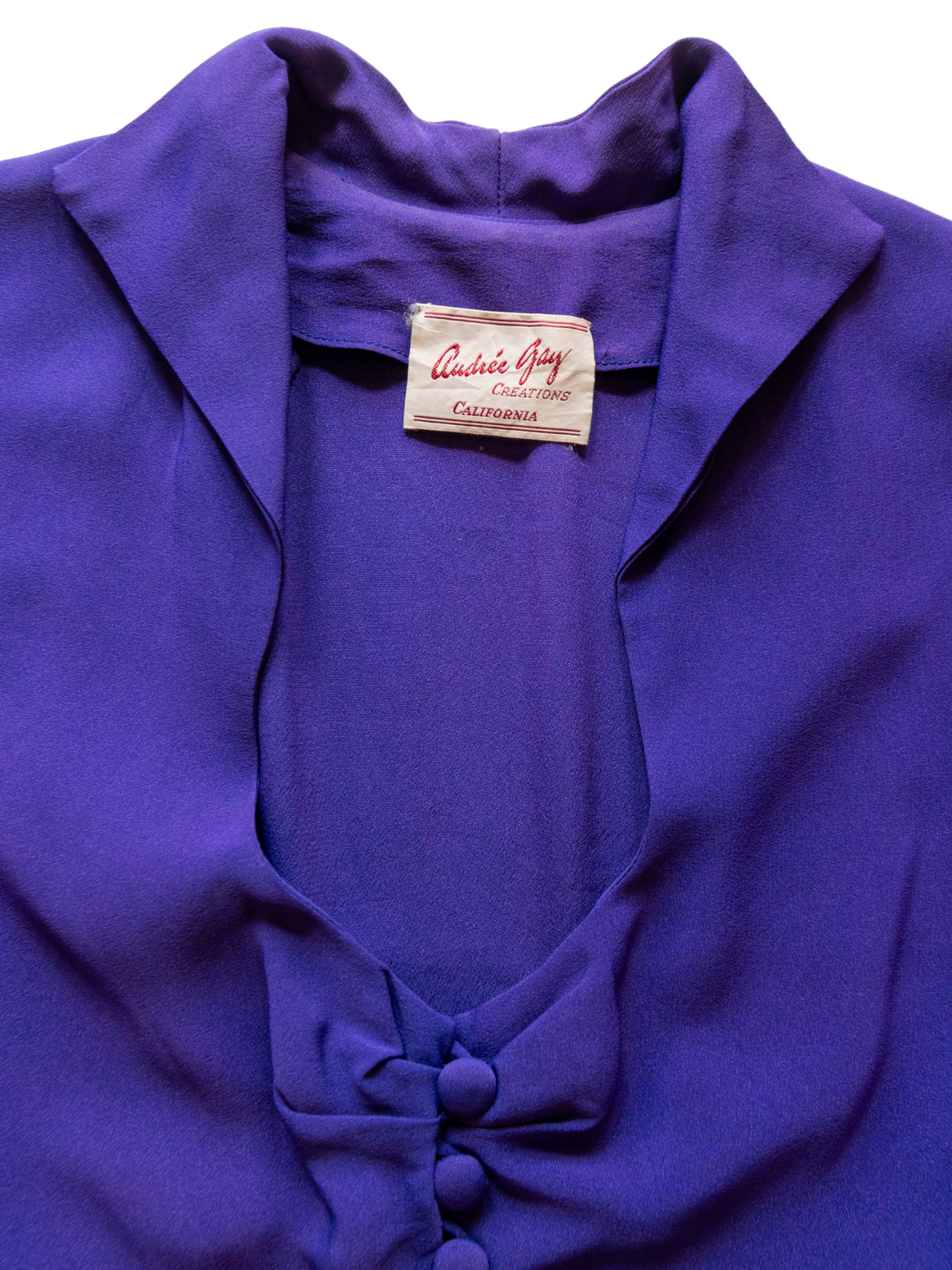 Electric Amethyst: 1980s Peplum Drama Blouse