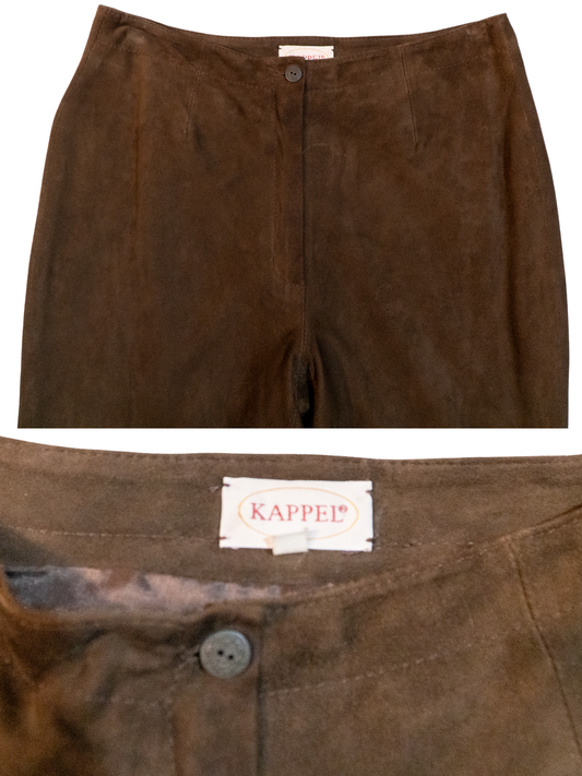 Desert Drifter: 1990s Brown Suede Fringe Pants